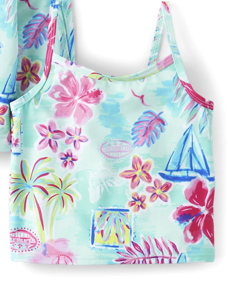 tout-petit, fille Maillot de bain 3 pièces Tropical