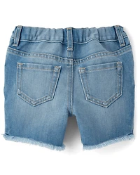Baby And Toddler Girls Denim Midi Shorts