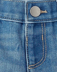 Toddler Girls Roll Cuff Midi Jean Shorts 2-Pack