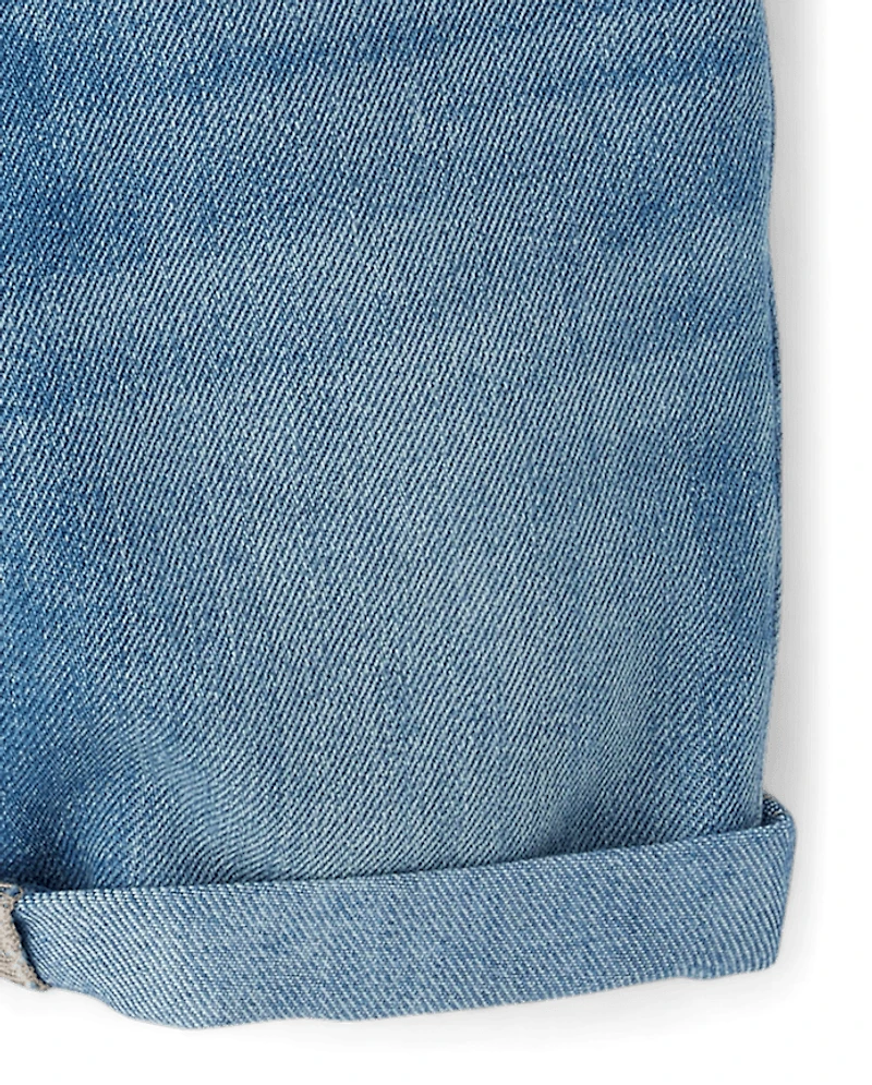 Short en jean mi-long à revers pour petites filles (lot de 2)