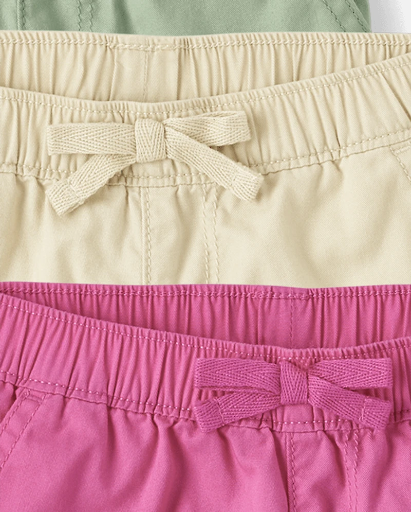 Lot de 4 shorts en sergé pour petites filles