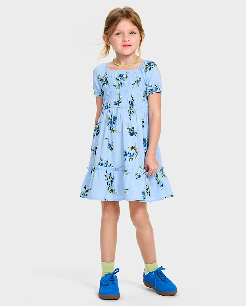 Toddler Girls Mommy And Me Floral Ruffle Dress