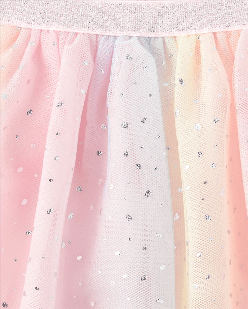 Toddler Girls Rainbow Ombre Tutu Skirt