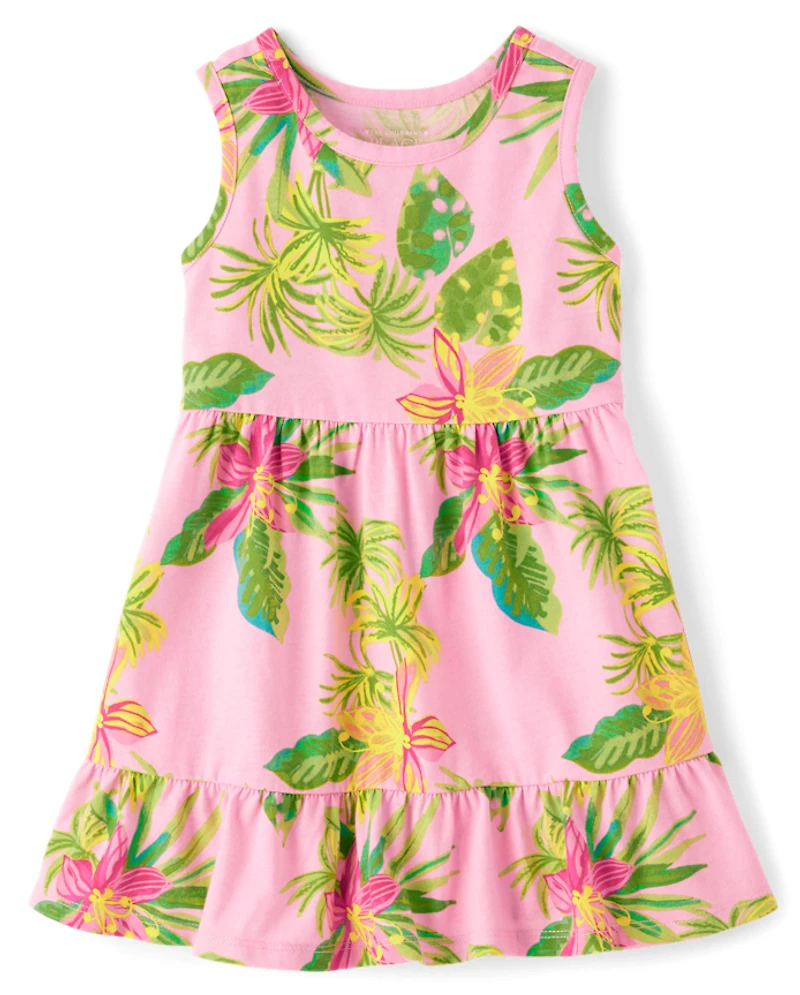 Baby And Toddler Girls Tropical Tiered Dress