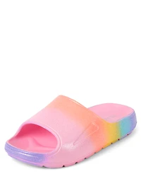 Claquettes arc-en-ciel pailletées pour filles