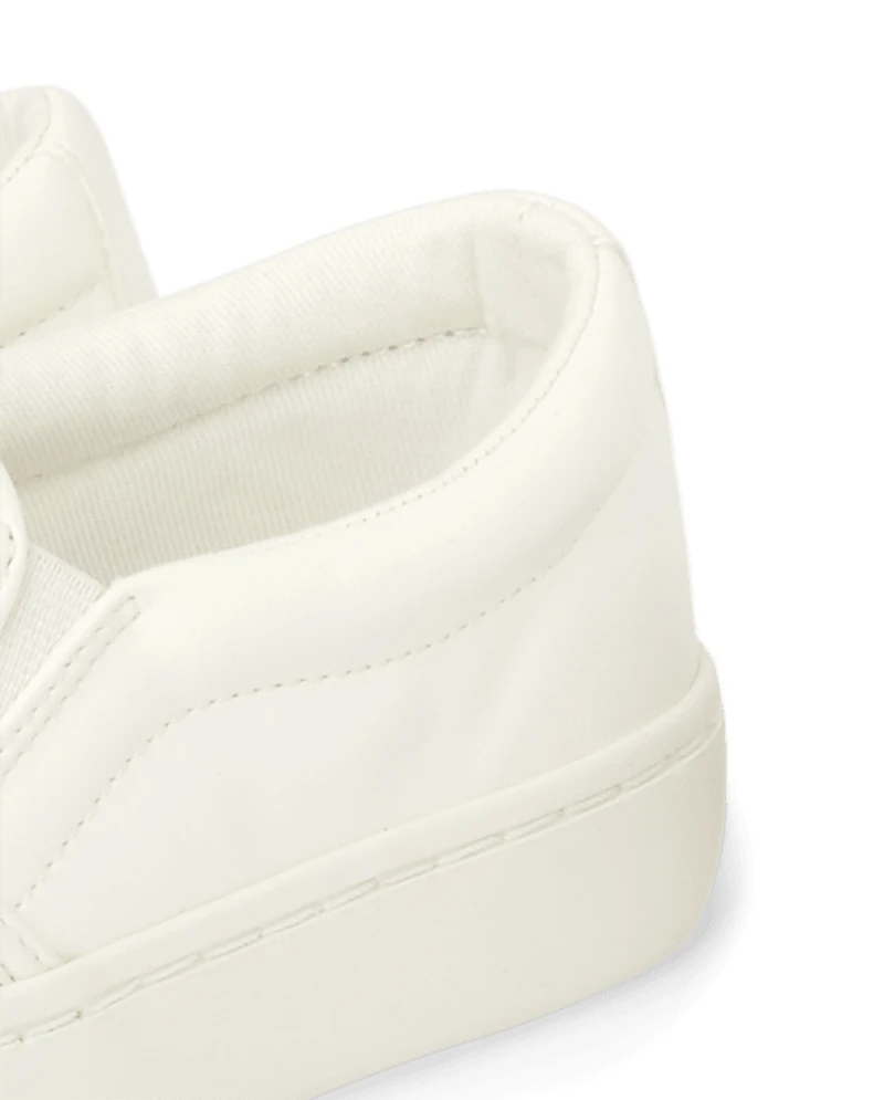 Girls Glitter Perforated Platform Slip On Sneakers