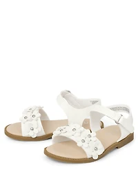 Toddler Girls Jeweled Flower Sandals