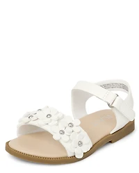 Toddler Girls Jeweled Flower Sandals