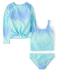 Girls Ombre 3-Piece Swimsuit