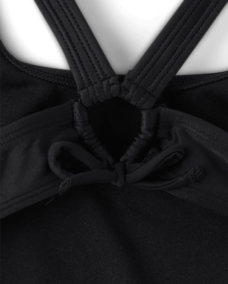 Girls Cut-Out One Piece Swimsuit