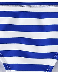 Girls Striped Tie Front Bikini Swimsuit