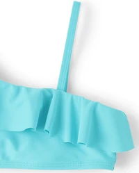 Girls Ruffle One Shoulder Bikini Swimsuit