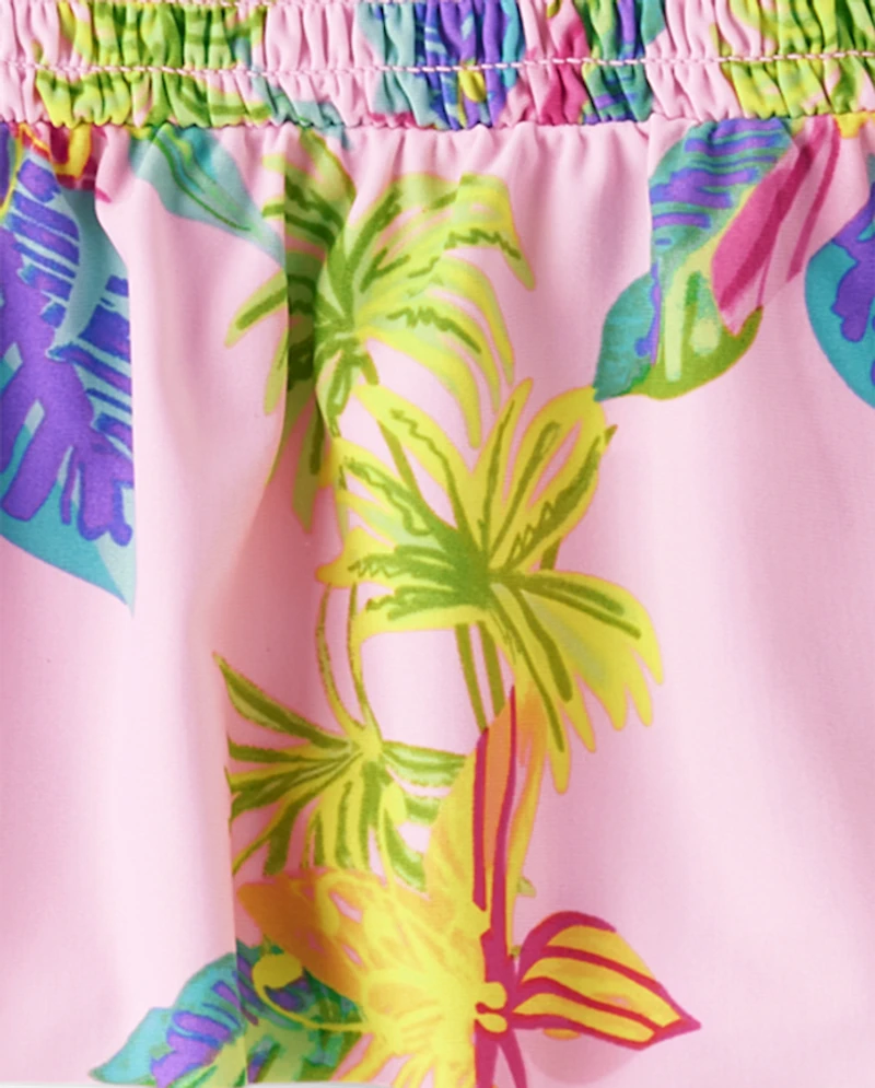 Maillot de bain tankini smocké Fille Imprim
