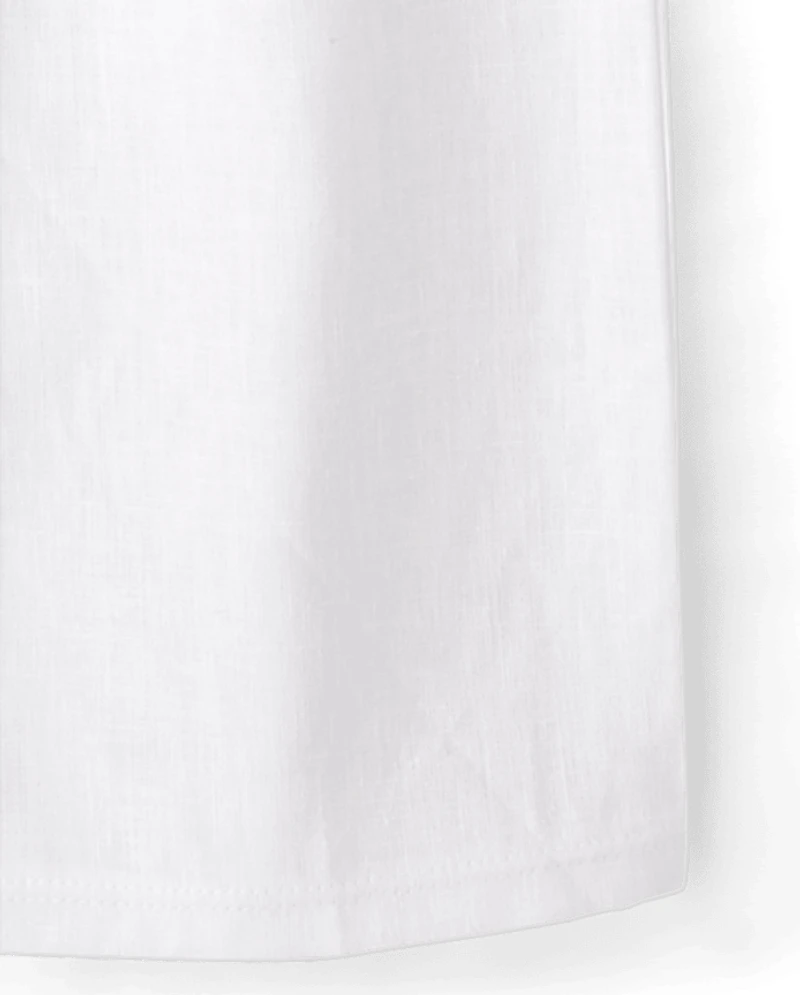 Girls Linen-Blend Wide Leg Beach Pants