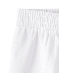 Girls Linen-Blend Wide Leg Beach Pants