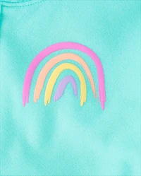 Girls Graphic Fleece Zip Up Hoodie