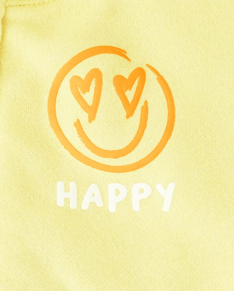 Sweat à capuche zippé en polaire graphique pour fille