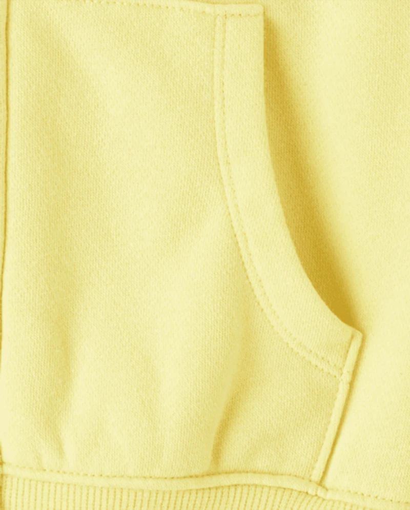 Girls Graphic Fleece Zip Up Hoodie
