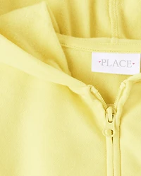 Girls Graphic Fleece Zip Up Hoodie