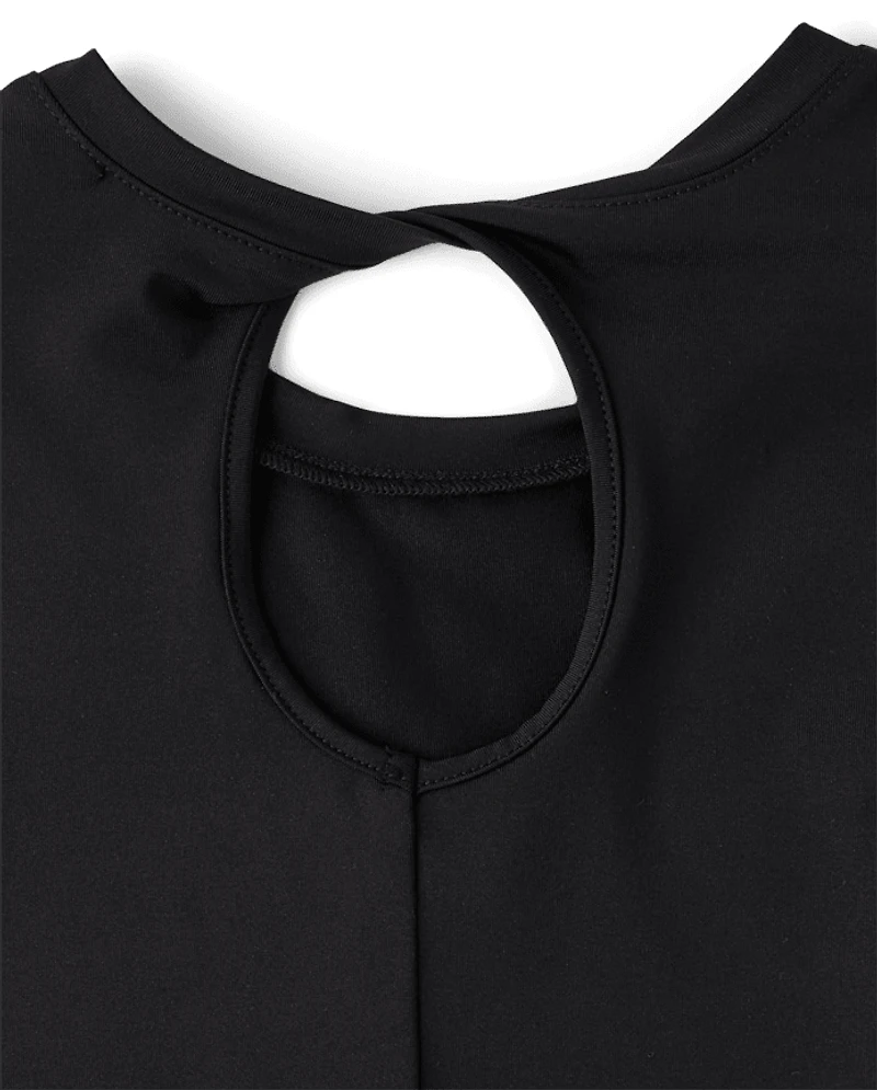 Haut boxy à dos torsadé séchage rapide Fille