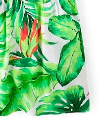 Womens Matching Family Tropical Maxi Tie Shoulder Dress