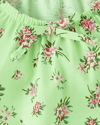 Girls Floral Smocked Top