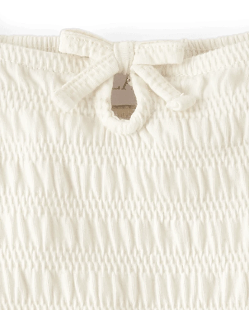 Haut à smocks et encolure en V pour fille