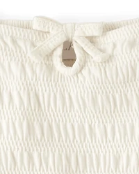 Haut à smocks et encolure en V pour fille