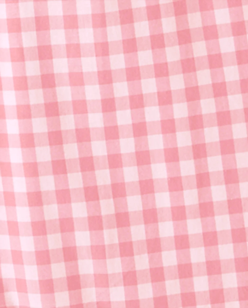 Womens Mommy And Me Gingham Poplin Smocked Tiered Dress