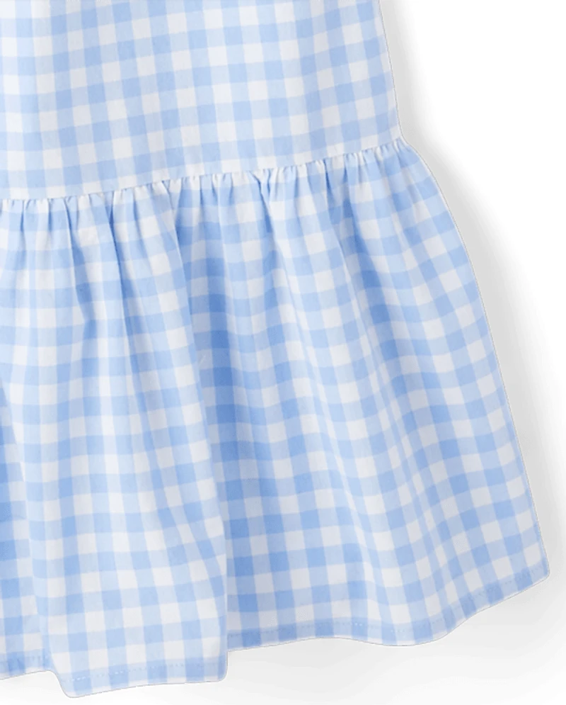 Womens Mommy And Me Gingham Poplin Smocked Tiered Dress