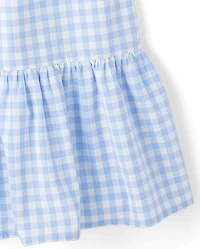Womens Mommy And Me Gingham Poplin Smocked Tiered Dress