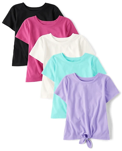 Girls Tie Front Top 5-Pack