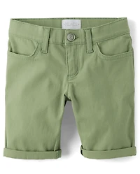 Girls Roll Cuff Twill Skimmer Shorts
