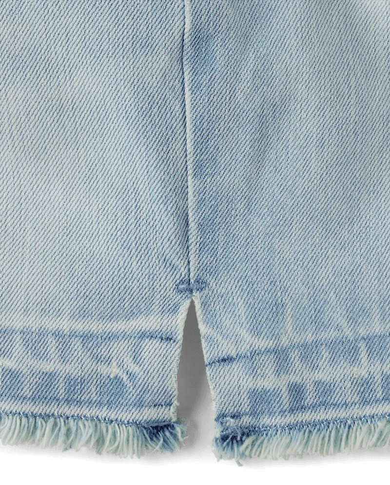 Short midi en jean pour fille