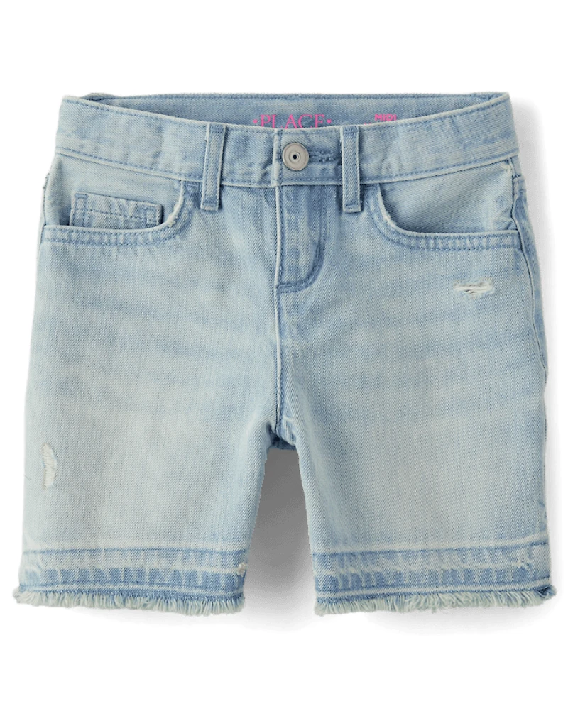 Short midi en jean pour fille