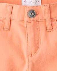 Girls Roll Cuff Twill Skimmer Shorts 4-Pack