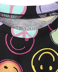 Haut imprimé à volants pour filles