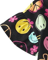 Haut imprimé à volants pour filles