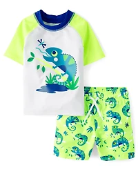 Baby And Toddler Boys Graphic Rashguard Swimsuit