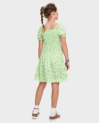 Peignoir à volants froncés et fleuri pour Fille