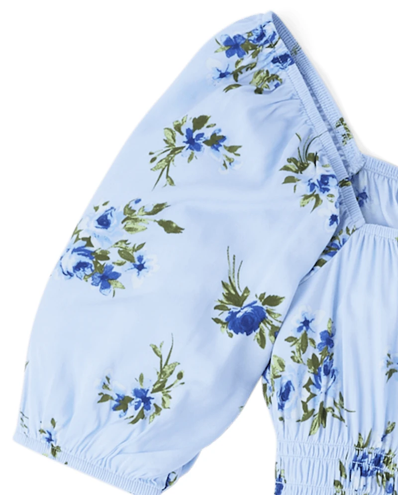 Womens Mommy And Me Floral Midi Tiered Dress