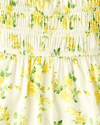 Girls Mommy And Me Floral Smocked Ruffle Dress