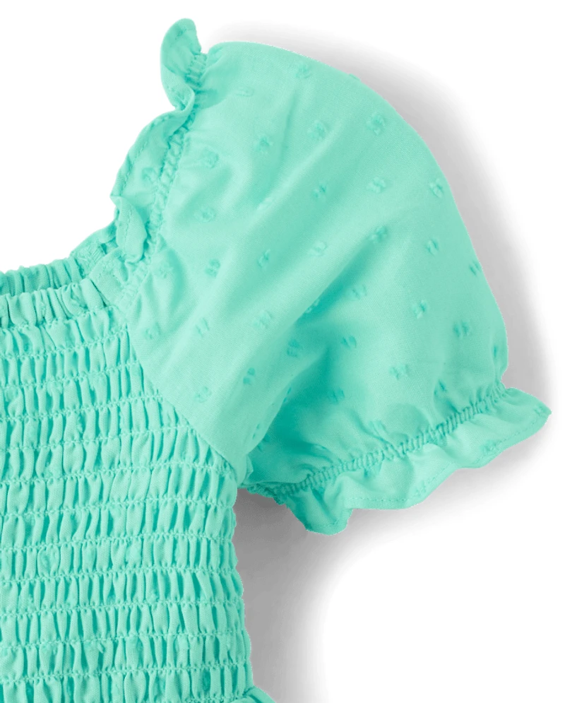 Toddler Girls Mommy And Me Smocked Ruffle Dress