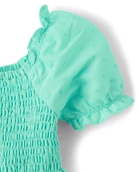 Toddler Girls Mommy And Me Smocked Ruffle Dress