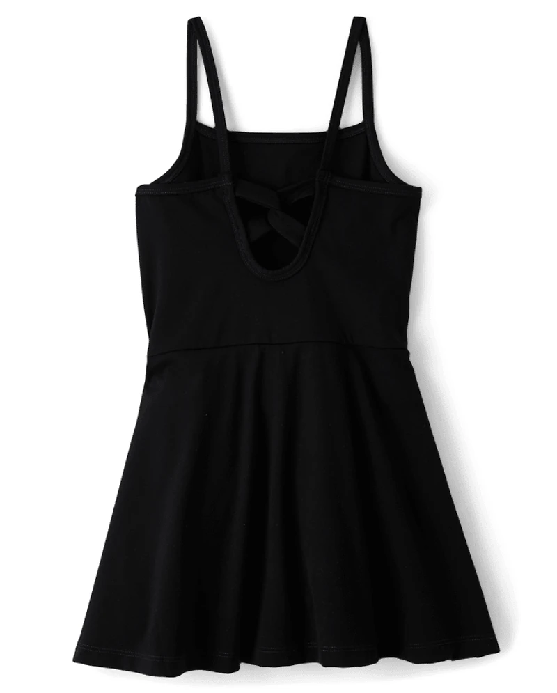 Girls Quick Dry Cross Back Tennis Dress