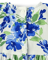 Baby Girls Mommy And Me Floral Pleated Ruffle Dress