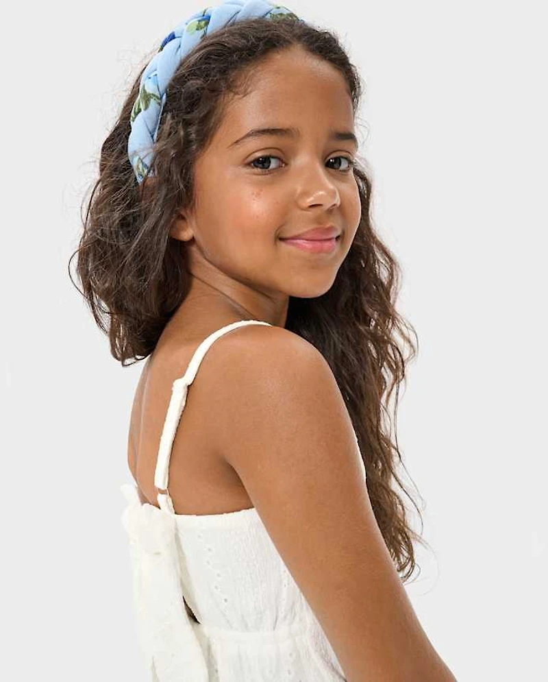 Girls Floral Braided Headband