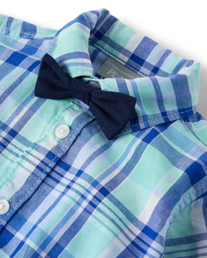 Baby Boys Dad And Me Plaid Poplin 2-Piece Outfit Set