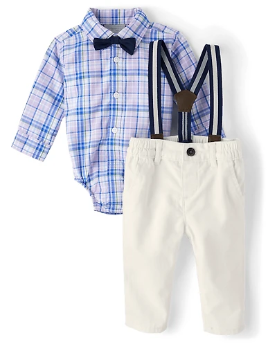 Baby Boys Dad And Me Plaid Poplin 2-Piece Outfit Set