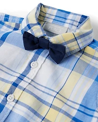 Baby Boys Dad And Me Plaid Poplin 2-Piece Outfit Set